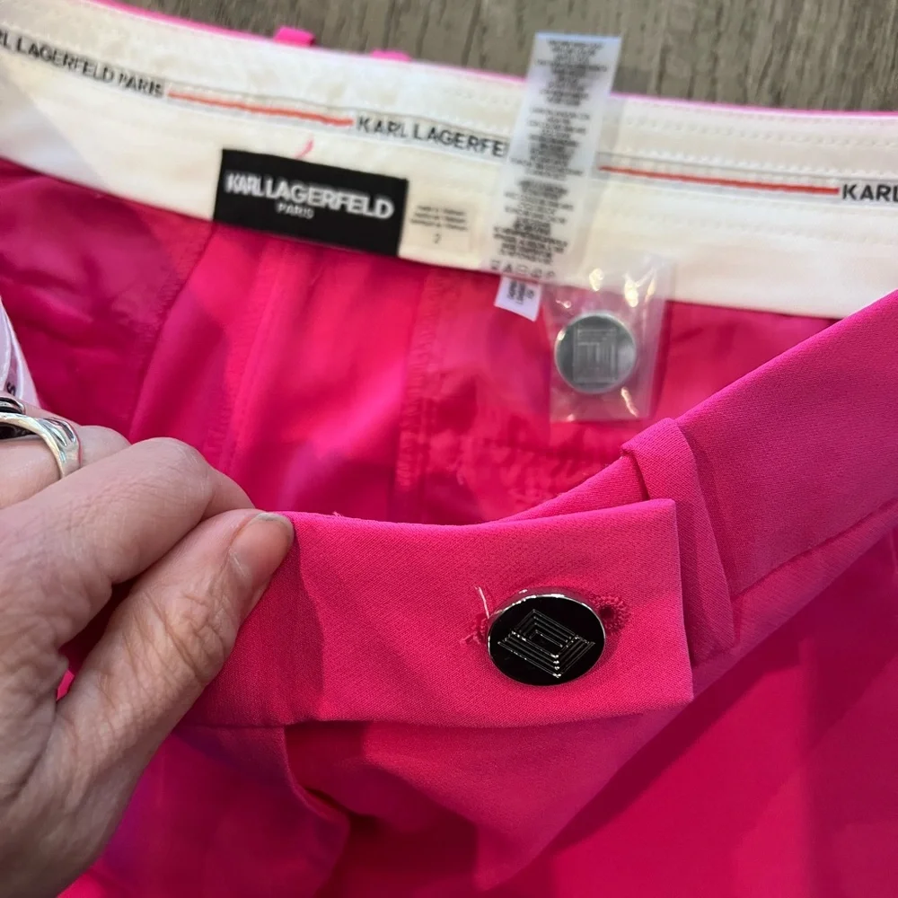 Karl Lagerfeld Bright Pink like new straight leg Trousers - Picture 2 of 5